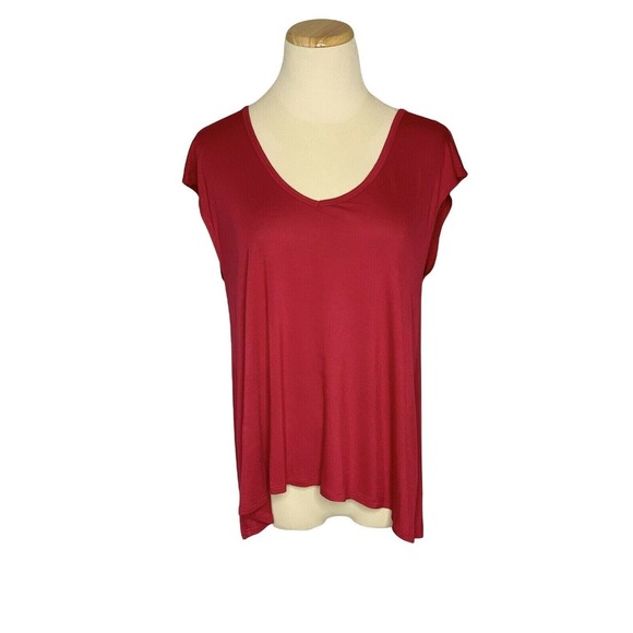 Gap Strawberry Cap Sleeve Scoop Neck Open Flap Back T Shirt Top Sz Small - Picture 1 of 9
